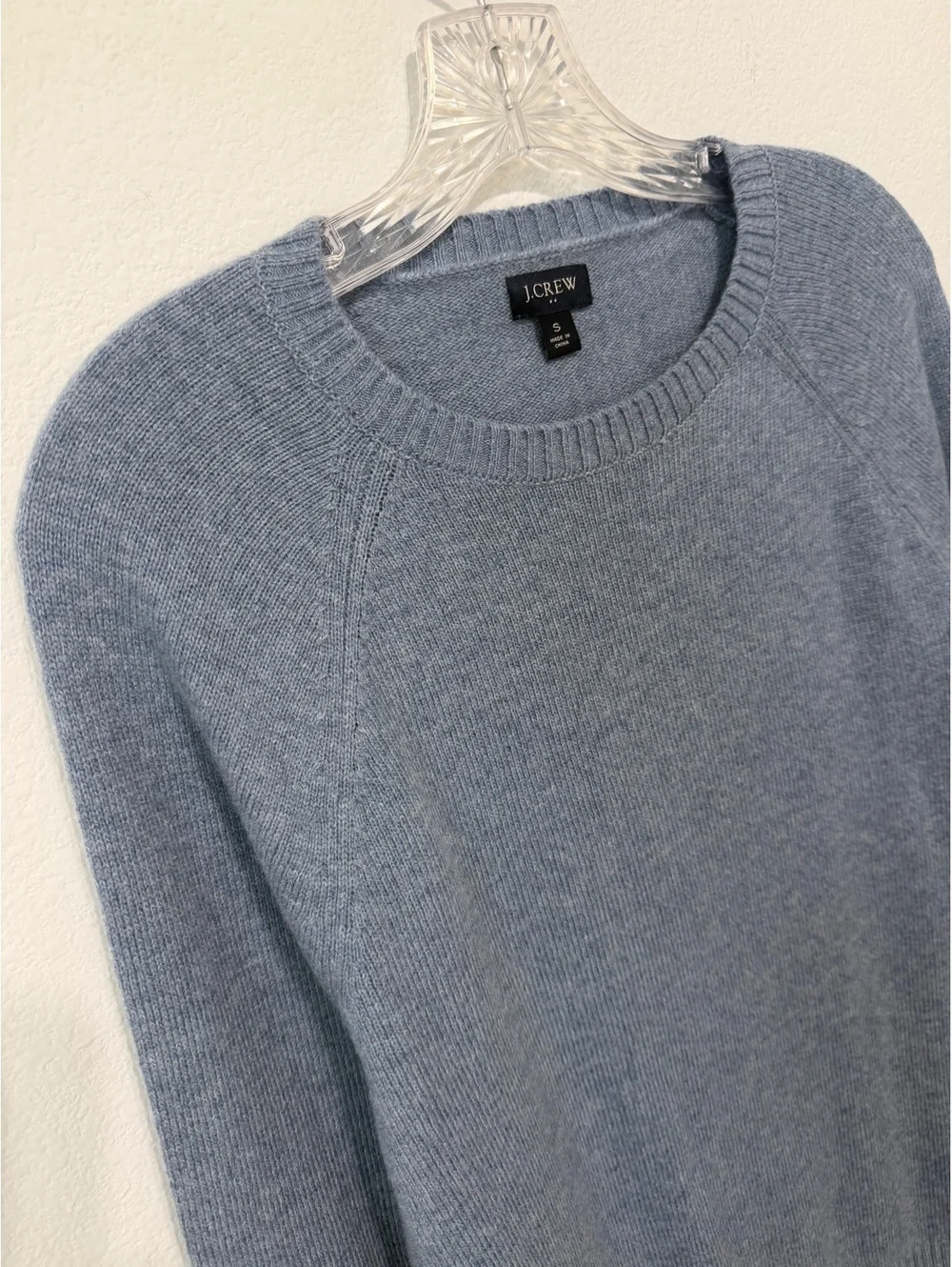 J. Crew Long Sleeve Crew Neck Blue Wool Blend Pullover Sweater Men's Size S